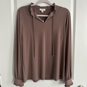 Calvin Klein taupe blouse